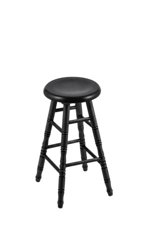 Black Wood Swivel Bar Stool with Turned Legs - Holland - Sadie - Regular