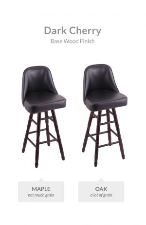 Holland's Grizzly Swivel Stool with Turned Legs: Base Wood Finish Comparison in Dark Cherry