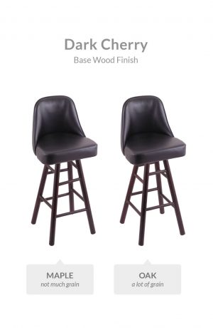 Holland's Grizzly Swivel Stool with Smooth Legs: Base Wood Finish Comparison in Dark Cherry