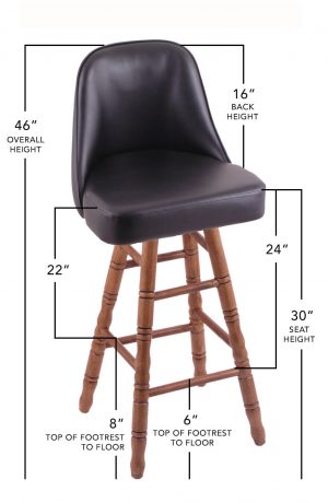 Holland's Hardwood Swivel Bar Stool Dimensions