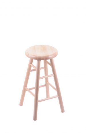 Holland's Saddle Dish Round Backless Swivel Stool with Smooth Legs in Maple Natural Wood Finish