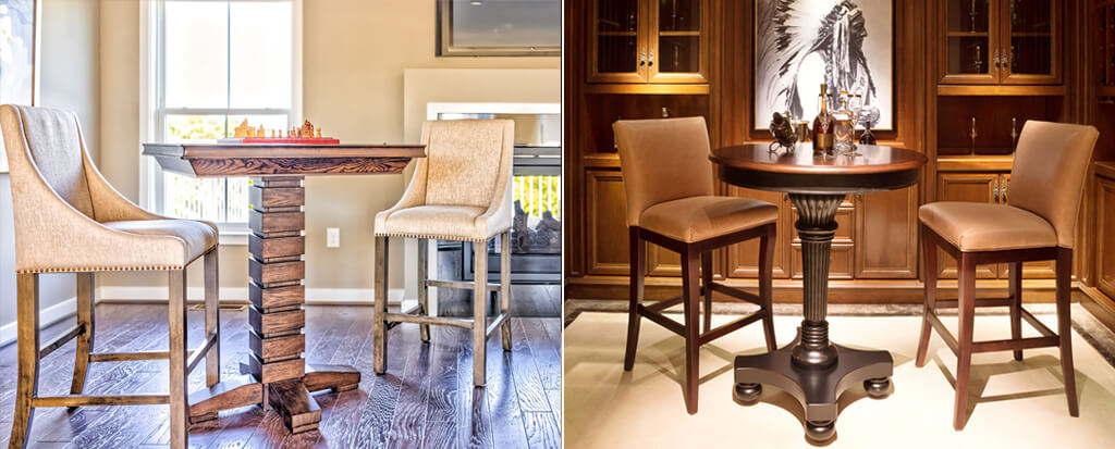 Pub tables shown in modern homes today