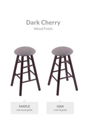 Holland's Round Cushion Backless Wood Barstools with Smooth Legs: Comparison of Maple and Oak Dark Cherry
