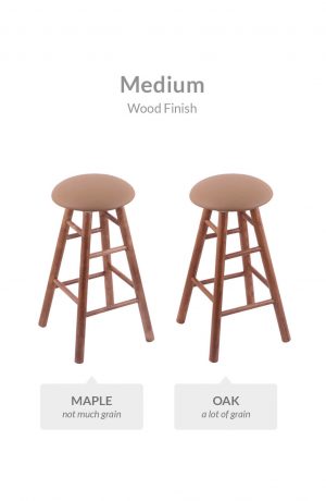 Holland's Round Cushion Backless Wood Barstools with Smooth Legs: Comparison of Maple and Oak Medium