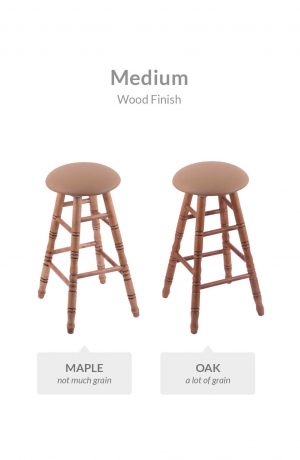 Holland's Round Cushion Backless Wood Barstools with Turned Legs: Comparison of Maple and Oak Medium