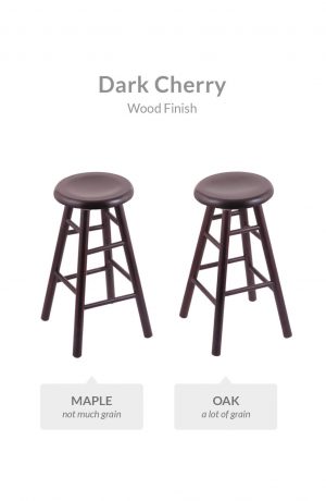 Holland's Saddle Dish Backless Wood Barstools with Smooth Legs: Comparison of Maple and Oak Dark Cherry