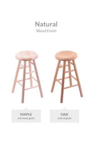 Holland's Saddle Dish Backless Wood Barstools with Smooth Legs: Comparison of Maple and Oak Natural