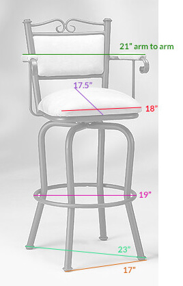 Stool Dimensions for the #5039 Stool