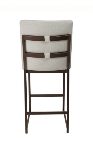 Wesley Allen's Marbury Upholstered Modern Bar Stool with Sled Base in White Seat/Back Cushion - View of Back