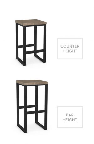 Amisco's Aaron Backless Metal Stool in Counter Height and Bar Height