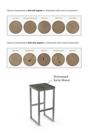 Amisco's Aaron Backless Bar Stool with Distressed Solid Wood Seat
