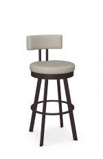 Amisco's Barry Modern Swivel Bar Stool in Brown Metal Finish and Tan Padding