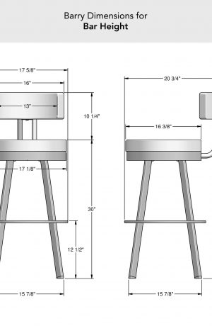 Amisco's Barry Swivel Bar Stool Dimensions for Bar Height