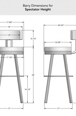 Amisco's Barry Swivel Stool Dimensions for Spectator Height