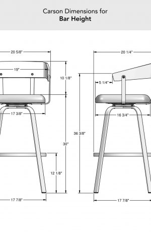 Amisco's Carson Swivel Bar Stool Dimensions for Bar Height