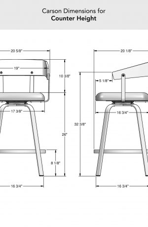 Amisco's Carson Swivel Bar Stool Dimensions for Counter Height