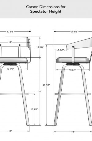 Amisco's Carson Swivel Bar Stool Dimensions for Spectator Height