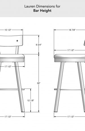 Amisco's Lauren Bar Height Dimensions