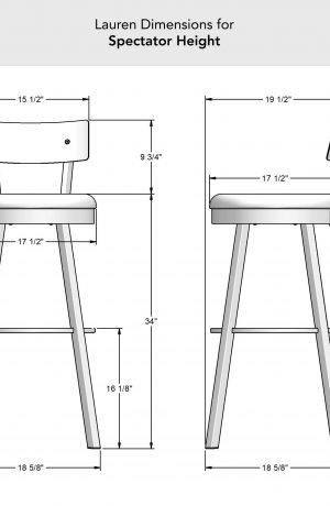 Amisco's Lauren Spectator Height Dimensions