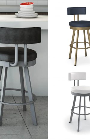 Amisco's Modern Barry Swivel Stool with Low Back in a Variety of Colors!