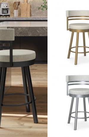 Amisco's Ronny Modern Swivel Bar Stool with Back - Custom Colors