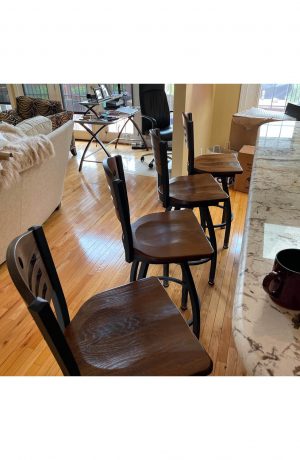 Holland's 830 XL Voltaire Metal and Wood Swivel Bar Stool in Customer's Wood Kitchen