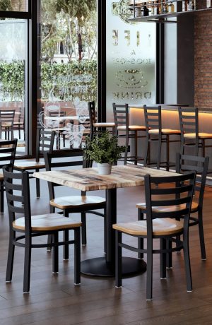 Holland's Jackie Black Dining Chairs in Restaurant