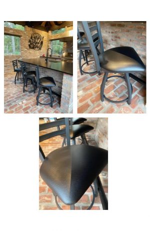 Holland's Jackie Metal Swivel Bar Stools in Black and Customers Own Material - in Kitchen
