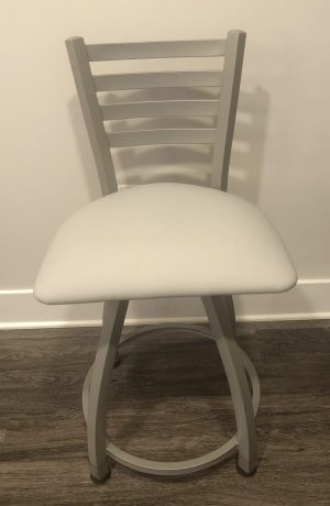 Holland's Jackie XL Nickel Swivel Big and Tall Bar Stool with Ladder Back - Front