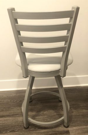 Holland's Jackie XL Nickel Swivel Big and Tall Bar Stool with Ladder Back - Back