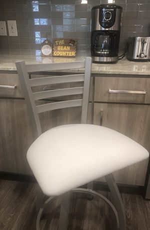 Holland's Jackie XL Nickel Swivel Big and Tall Bar Stool with Ladder Back - Stool