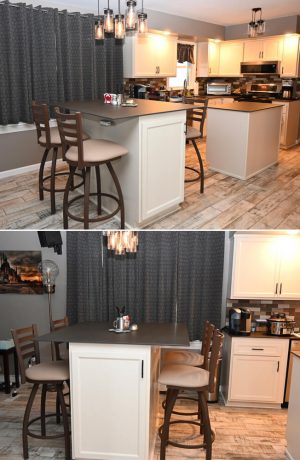 Holland's Jackie XL Swivel Bar Stool in Bronze in Traditional Kitchen