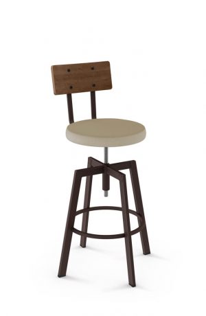 Amisco Architect Swivel Bar Stool in Brown