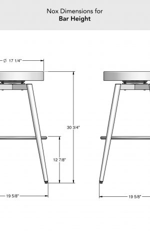 Amisco's Nox Bar Height Dimensions