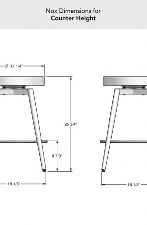 Amisco's Nox Counter Height Dimensions