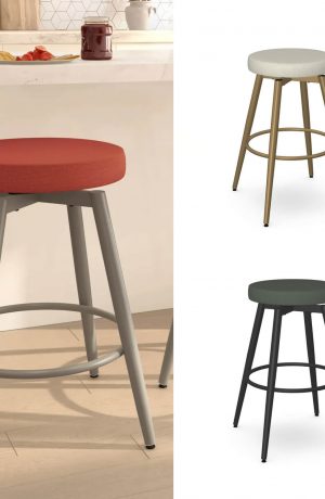Amisco's Nox Customizable Swivel Bar Stool in a Variety of Colors 2025