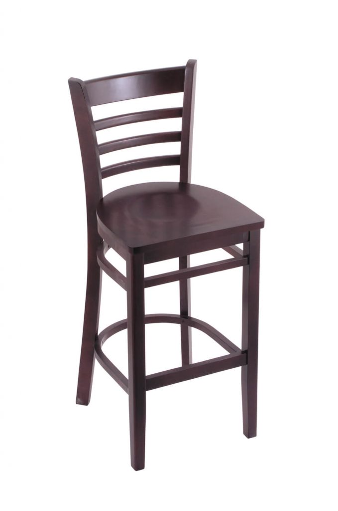 Holland's Hampton #3140 Barstool with Back in Dark Cherry Wood