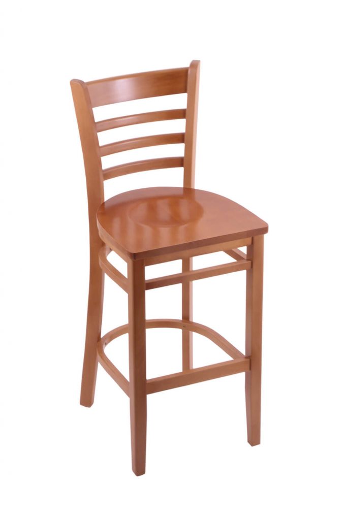 Holland's Hampton #3140 Barstool with Back in Medium Wood