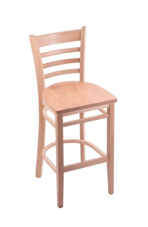 Holland's Hampton #3140 Barstool with Back in Natural Wood