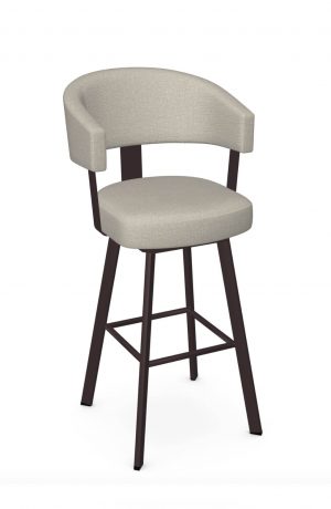 Amisco's Grissom 52 Oxidado Brown Swivel Bar Stool with Curved Back