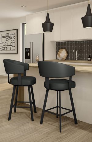 Amisco's Grissom Swivel Barstools in Modern Kitchen