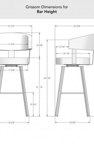 Amisco's Grissom Swivel Bar Stool Dimensions for Bar Height