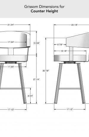 Amisco's Grissom Swivel Bar Stool Dimensions for Counter Height