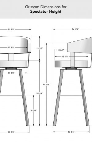 Amisco's Grissom Swivel Bar Stool Dimensions for Spectator Height