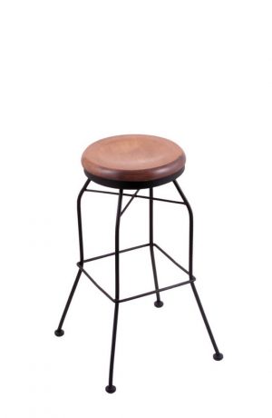Holland #3020 Backless Swivel Stool in Wood Finish, Medium Maple