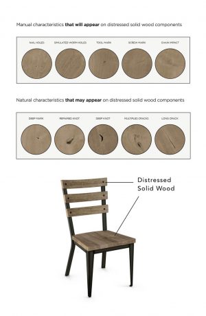 Amisco's Dexter Dining Chair with Distressed Solid Wood Back and Seat
