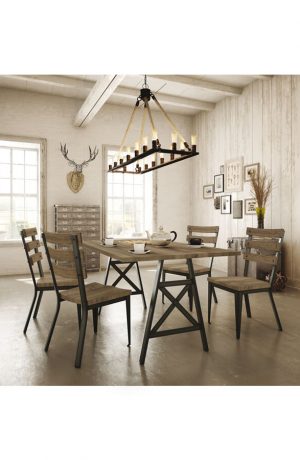 Amisco's Dexter Armless Dining Chairs in Industrial Dining Room