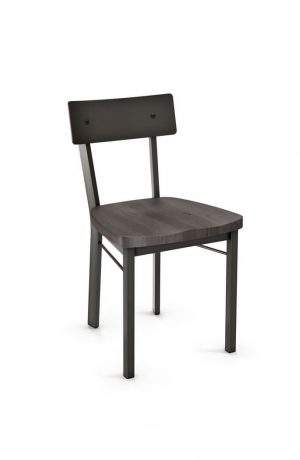 Amisco's Lauren Side Chair with Wood Seat and Metal Frame