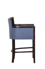 Fairfield Chair Albany Wood Bar Stool with Arms in Blue Fabric - Side View
