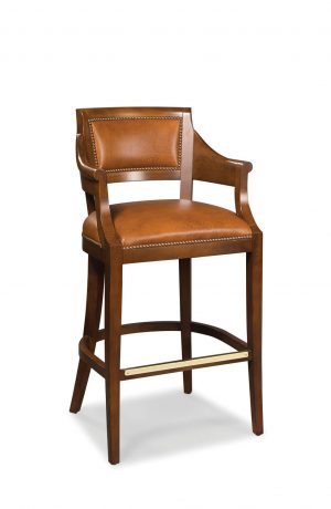Fairfield Chair's Gilrow Bar Stool with Arms and Nailhead Trim
